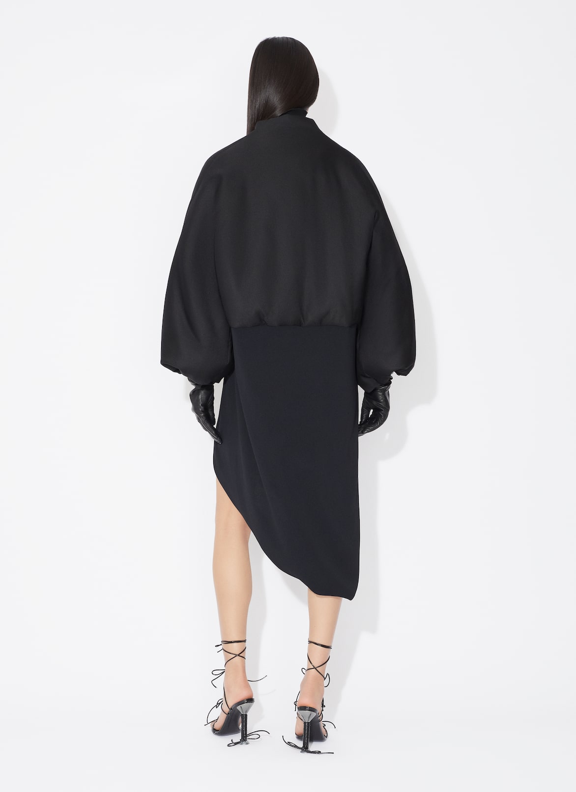 MANTEAU ROBE BI-MATIÈRE ALAÏA MANTEAU ROBE BI-MATIÈRE NOIR